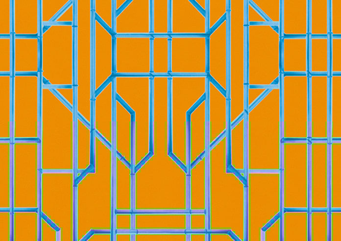 Bamboo Candy, Blue Orange - Motorised Roman Blind - Image 7